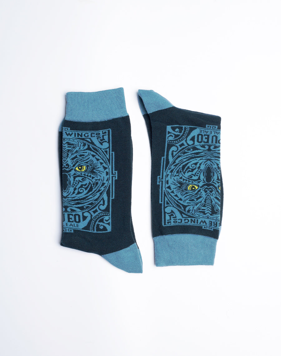 Navy Blue Socks for Men - Owl Printed Socks - Hawaiian Theme Maui Brewing Co. Socks