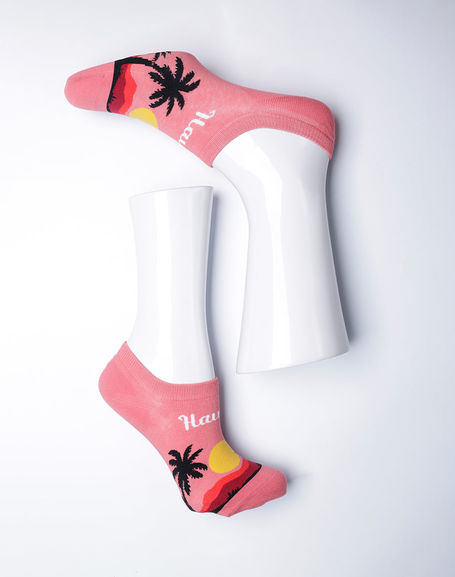 Hawaii Palm Tropical No Show Ankle Socks for Women