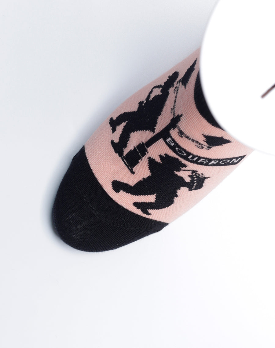 Jazz Musicians playing Saxophone Printed Pink color Ankle Socks for Women 