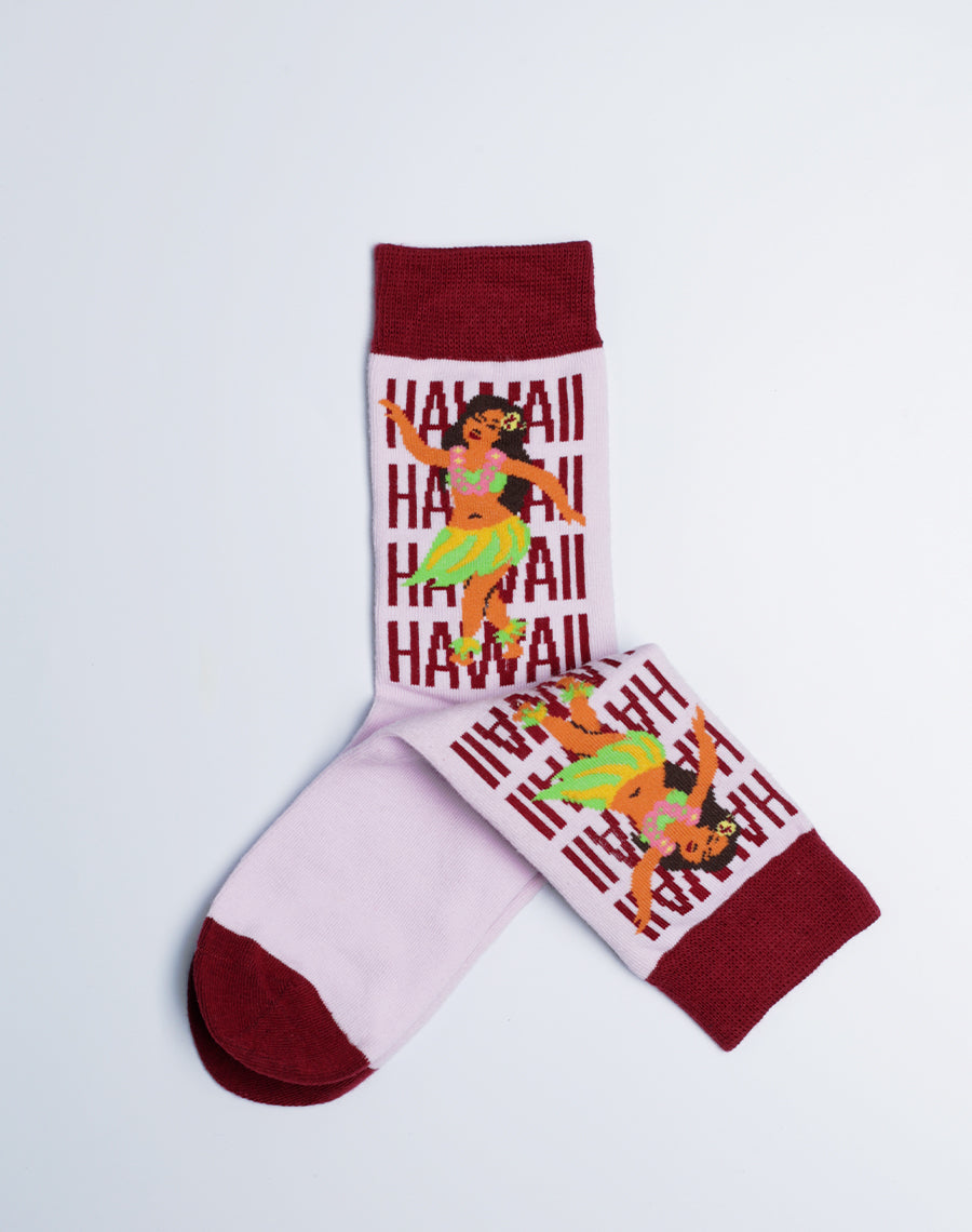 Kids Hawaii Hula Tropical Crew Socks