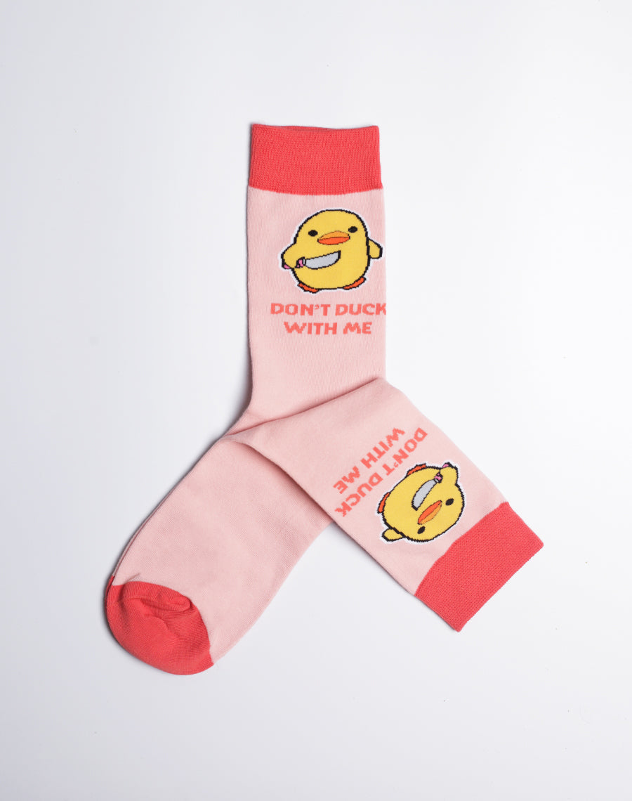 Women's Don't Duck With Me Funny Crew Socks