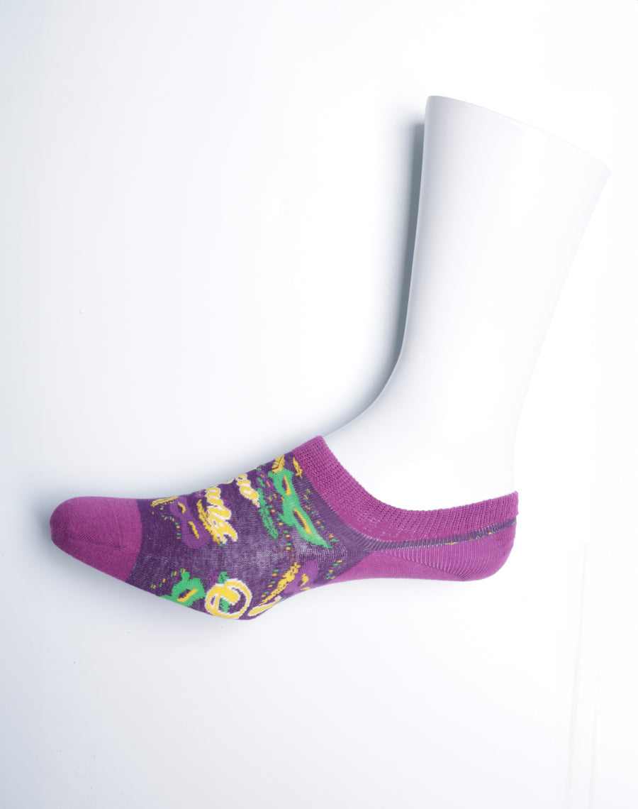 NOLA Masquerade Purple Color Low Cut Socks with Designs