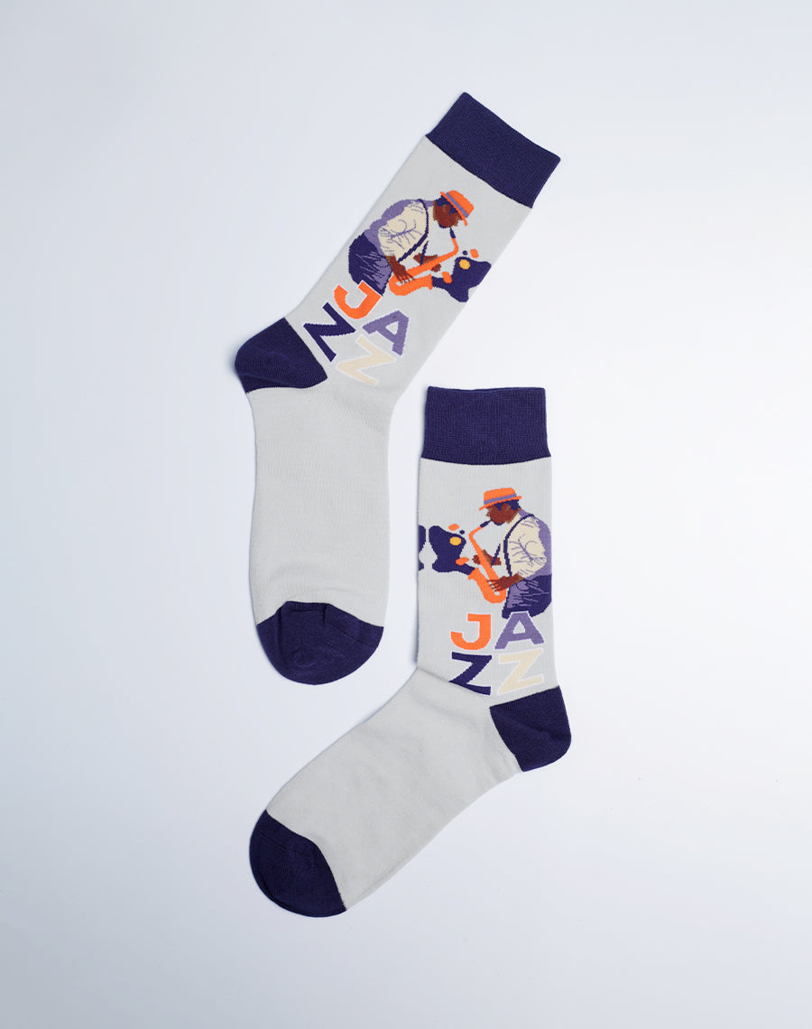 Socks for Jazz Lovers - Men's Jazz Musician Crew Socks 