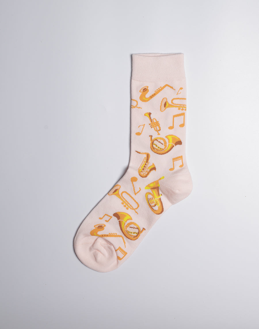 Women's Brass Instruments Jazz Music Crew Socks