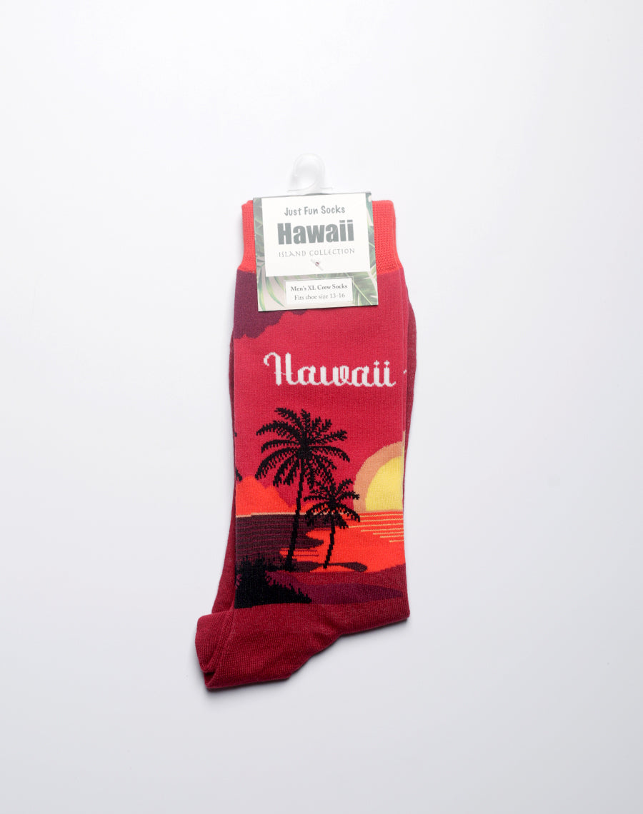 Stylish crew socks inspired by Hawaiian sunset hues