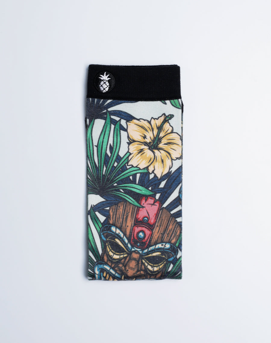 Tiki Tribe Cotton made Floral Printed Multicolor Crew Socks for both men and women