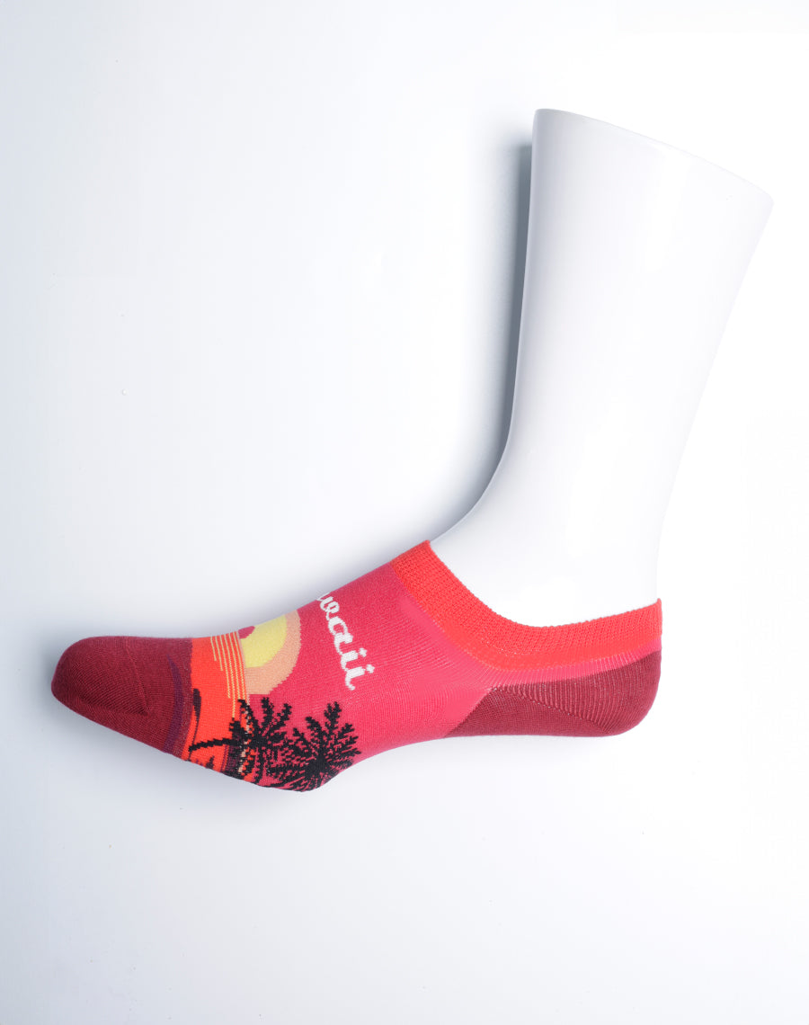Hawaiian Socks for Men - Cotton Made Red Color Socks for Adults