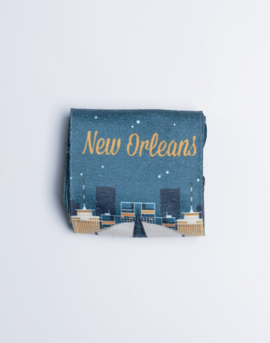 Cotton Made Unisex New Orleans Skyline Printed Socks - Teal/Blue Color
