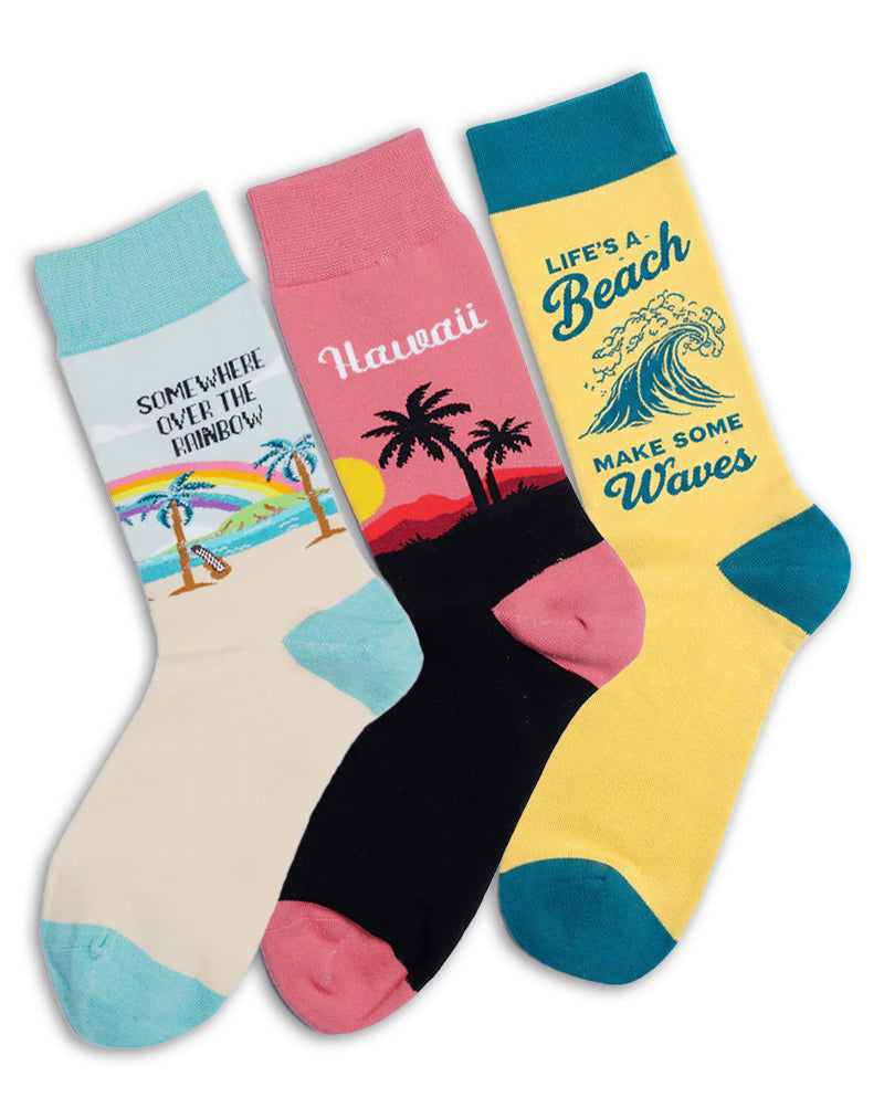 Women's Beach Crew Socks Pack | 3-Pair Bundle