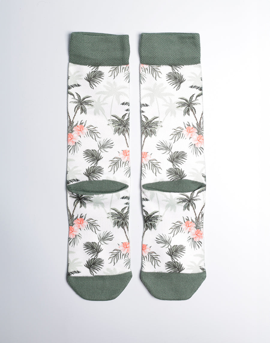 Palm Oasis printed socks for ladies