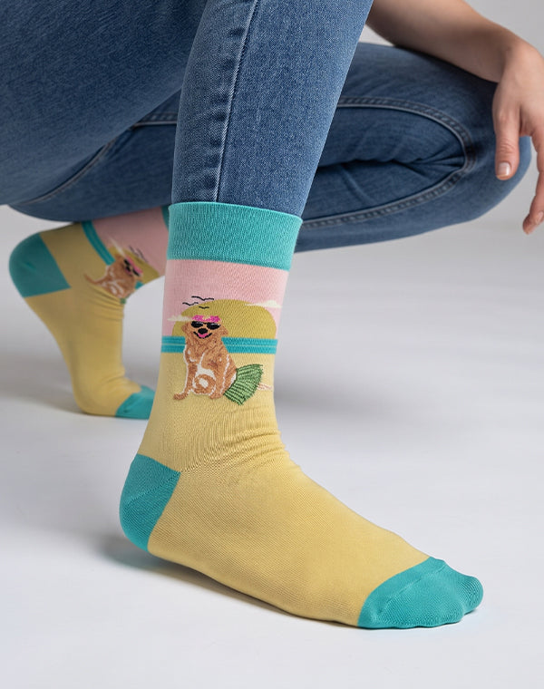 Women's Beach Dog Crew Socks