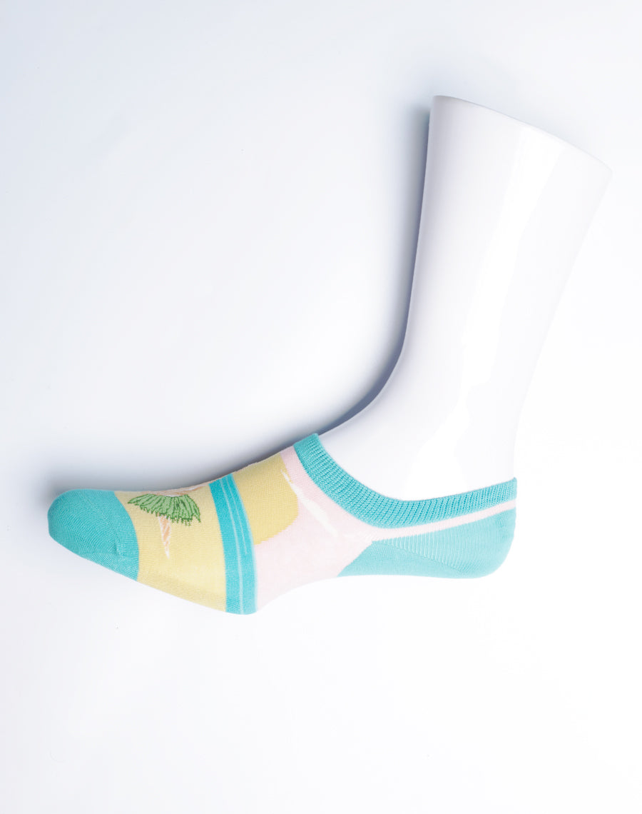 Gold Pink Turquoise Socks for Women - Cotton made 