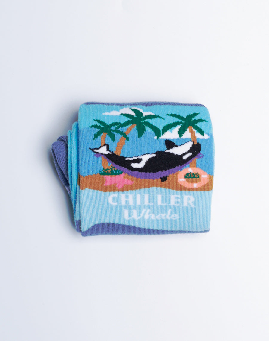 Funny Whale chilling on the Tropical Beaches of Hawaii Printed Socks