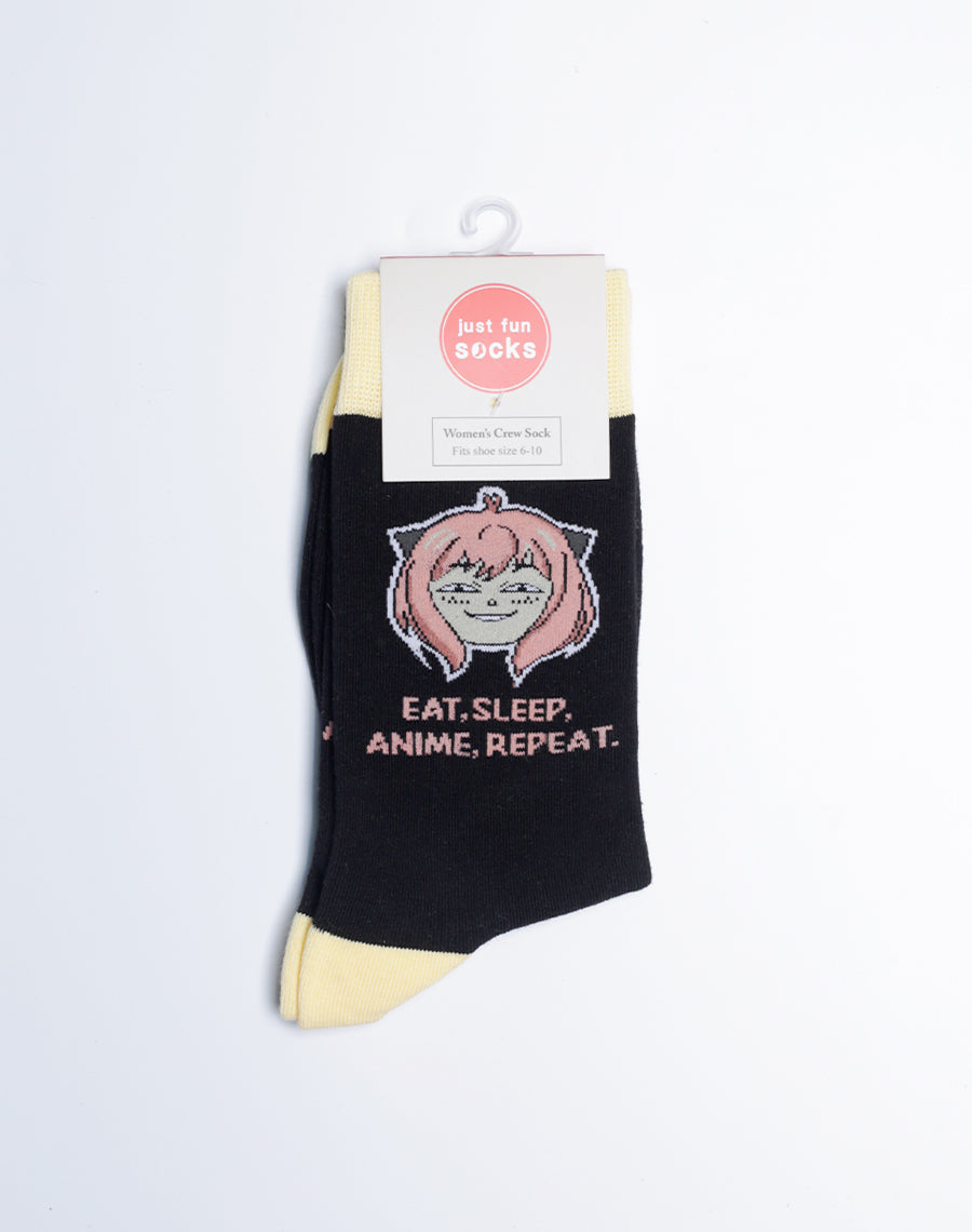 Cotton Made Womens Funny Crew Socks - Anime Theme Socks