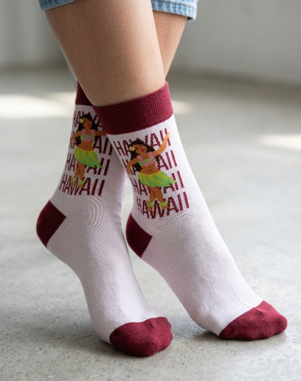 Women's Hawaii Hula Luau Crew Socks