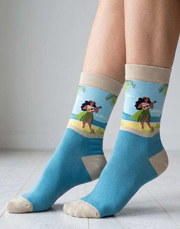 Women's Hawaiian Girl Crew Socks