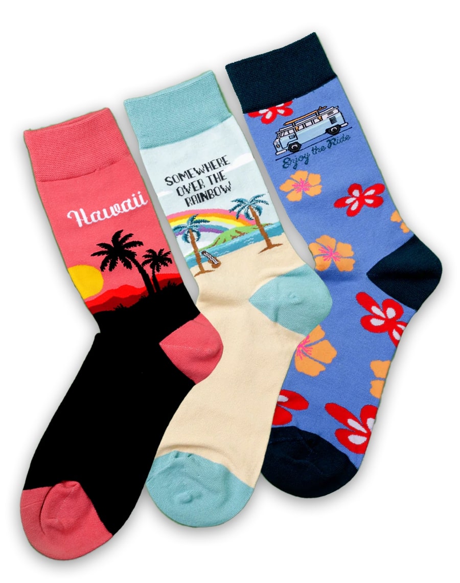 Women’s Hawaiian Island Bliss Crew Socks Pack | 3-Pair Bundle