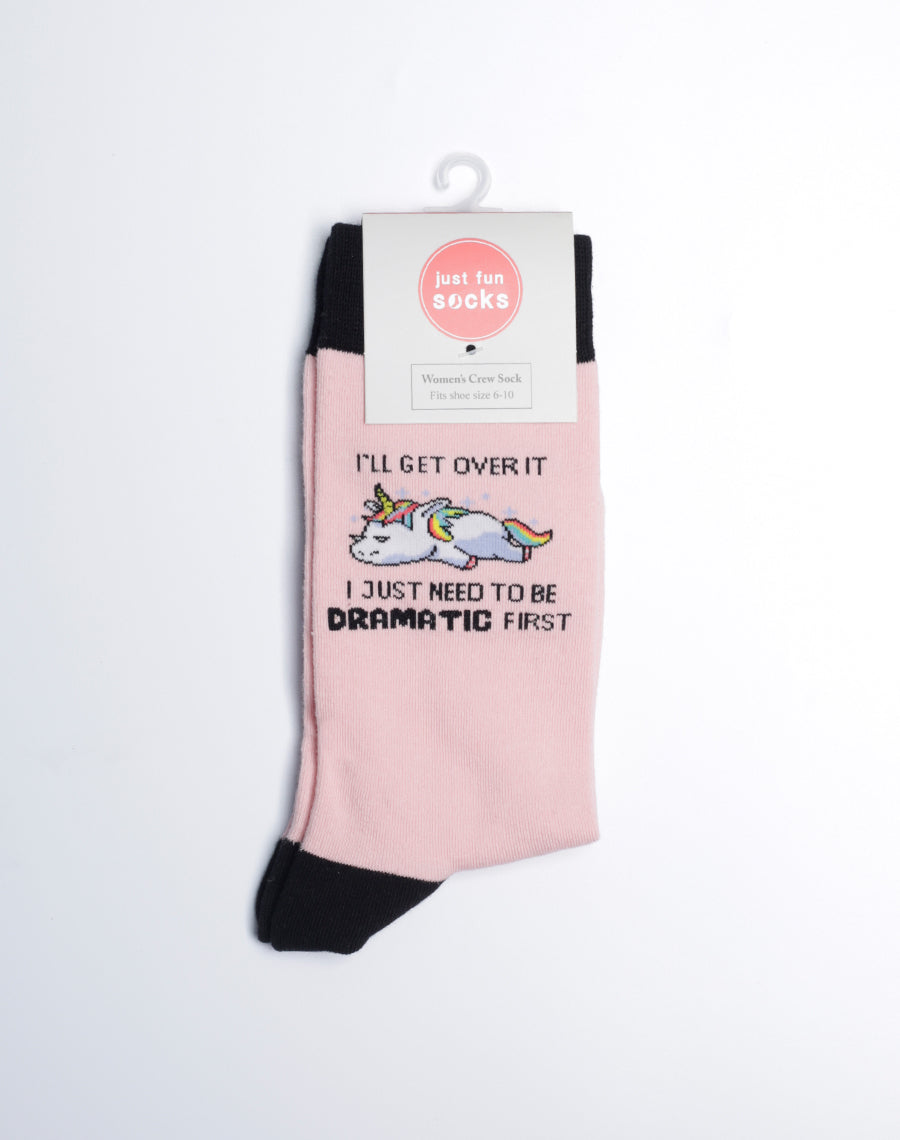 Dramatic Unicorn Crew Socks - Printed Cotton Socks
