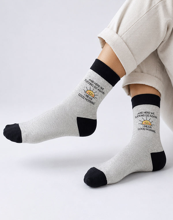 Women's I Mean Good Morning Funny Crew Socks