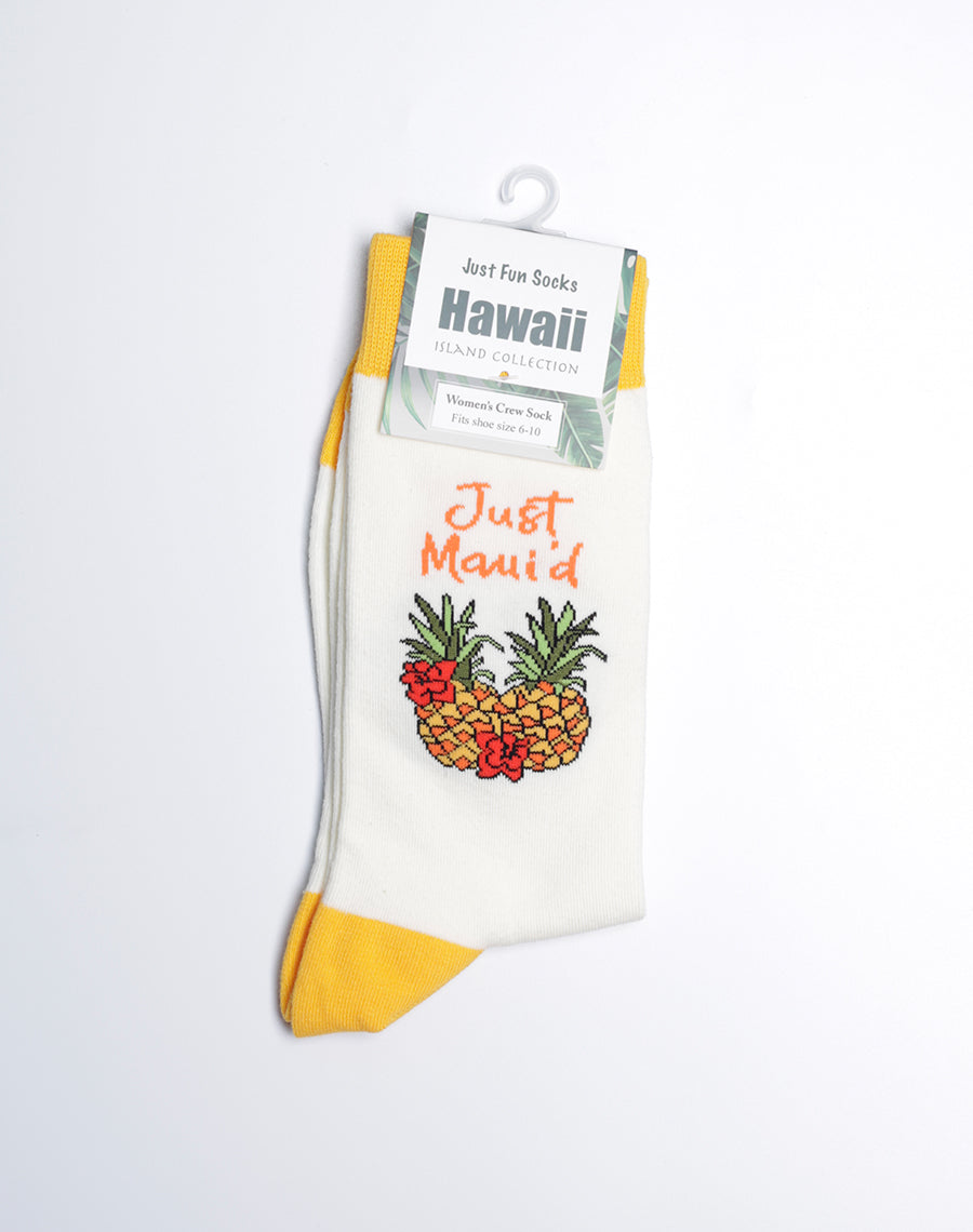 Yellow Cream Color Socks - Just Mauid Pineapple Printed Socks