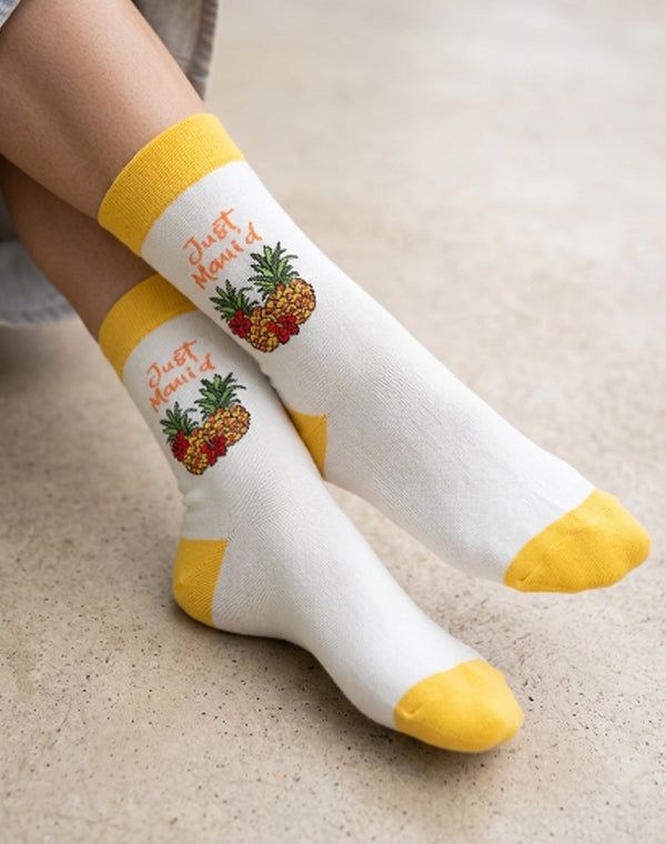 Women's Just Maui'd Pineapple Crew Socks