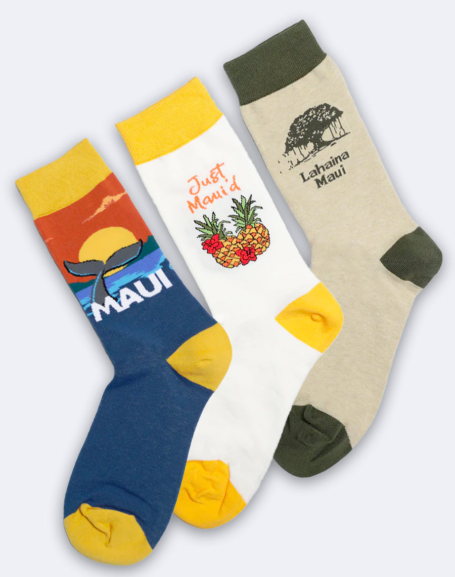 Women's Maui Hawaiian Vacation Socks Pack | 3-Pair Bundle