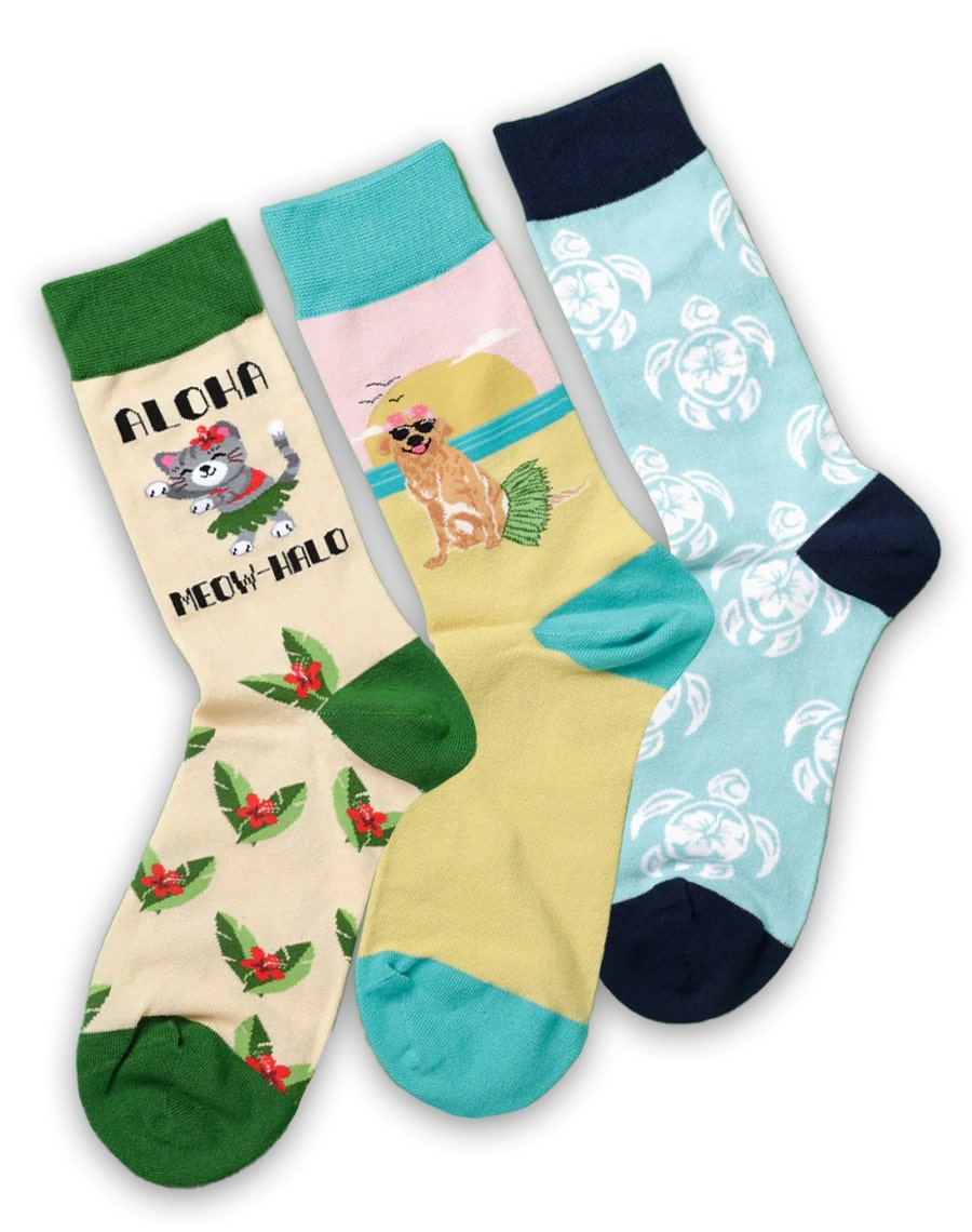 Women’s Playful Animal Paradise Crew Socks Pack | 3-Pair Bundle