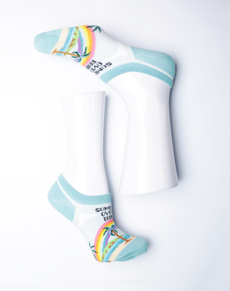 Somewhere Over the Rainbow No Show Cotton Socks - Multicolor 