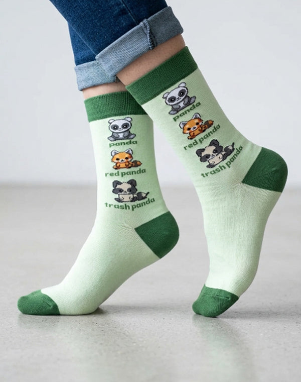 Women's Trash Panda Raccoon Crew Socks