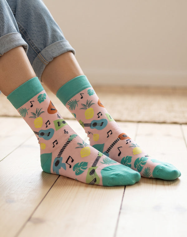 Women's Tropical Ukulele Crew Socks