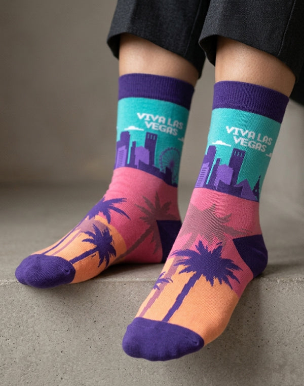 Women's Viva Las Vegas Skyline Crew Socks