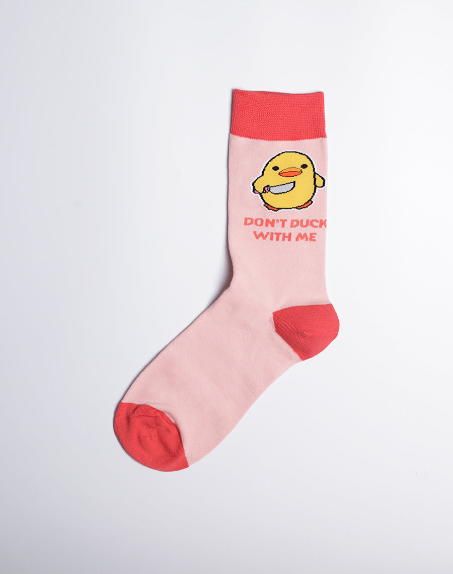 Women's Don't Duck With Me Funny Crew Socks