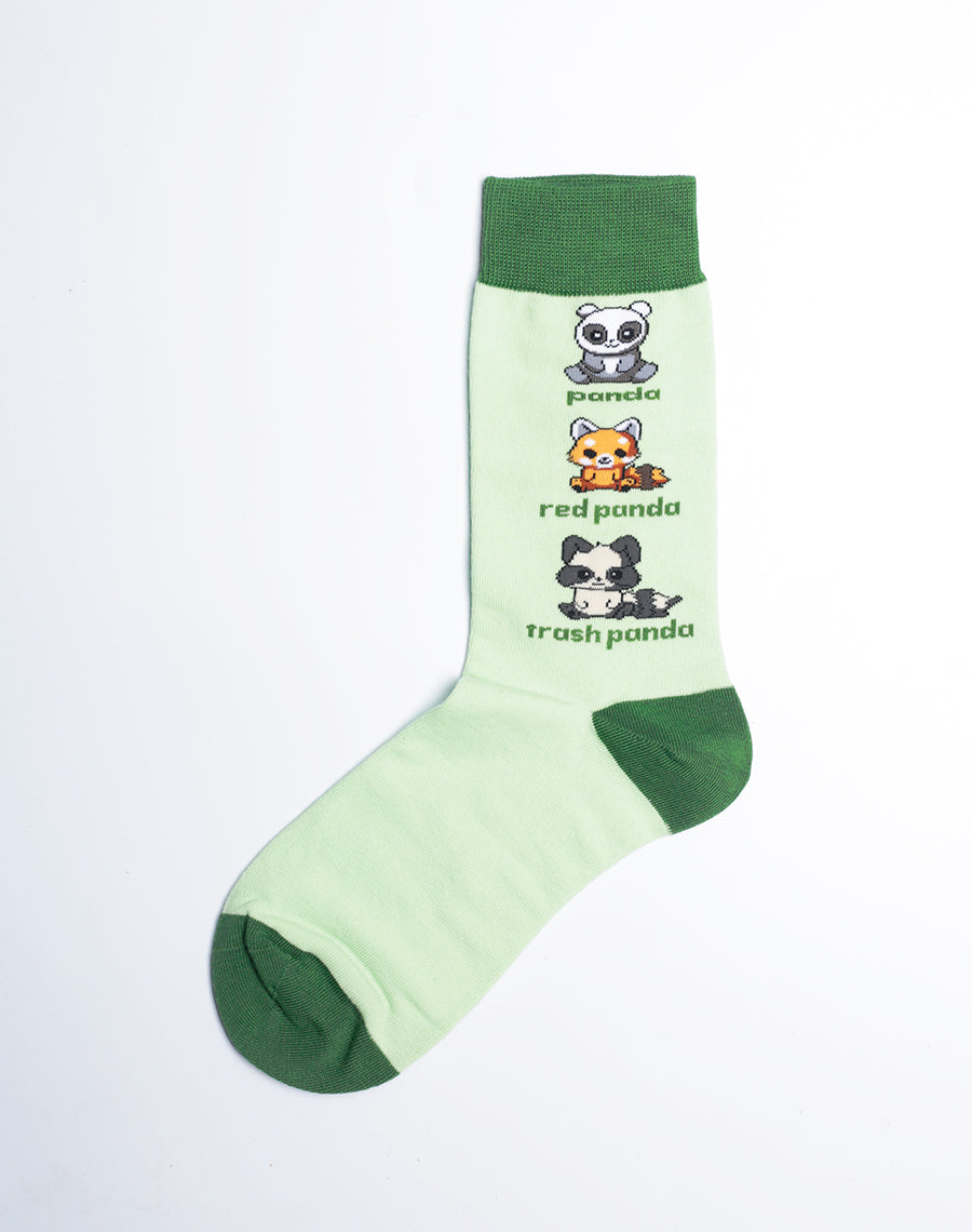 Light Green Color Socks with Cute Panda Print on it - Womens Socks